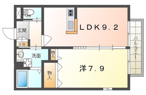 カーサ上島頭の物件間取画像